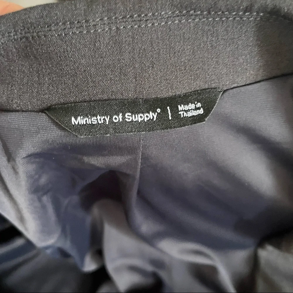 Ministry of Supply Velocity Suit Jacket Blazer Dark Charcoal Size 44 Trim Fit